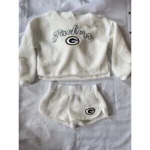 NFL Packers White Fleece Set
